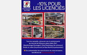 Avantage exclusif pour nos licenciés 🏀